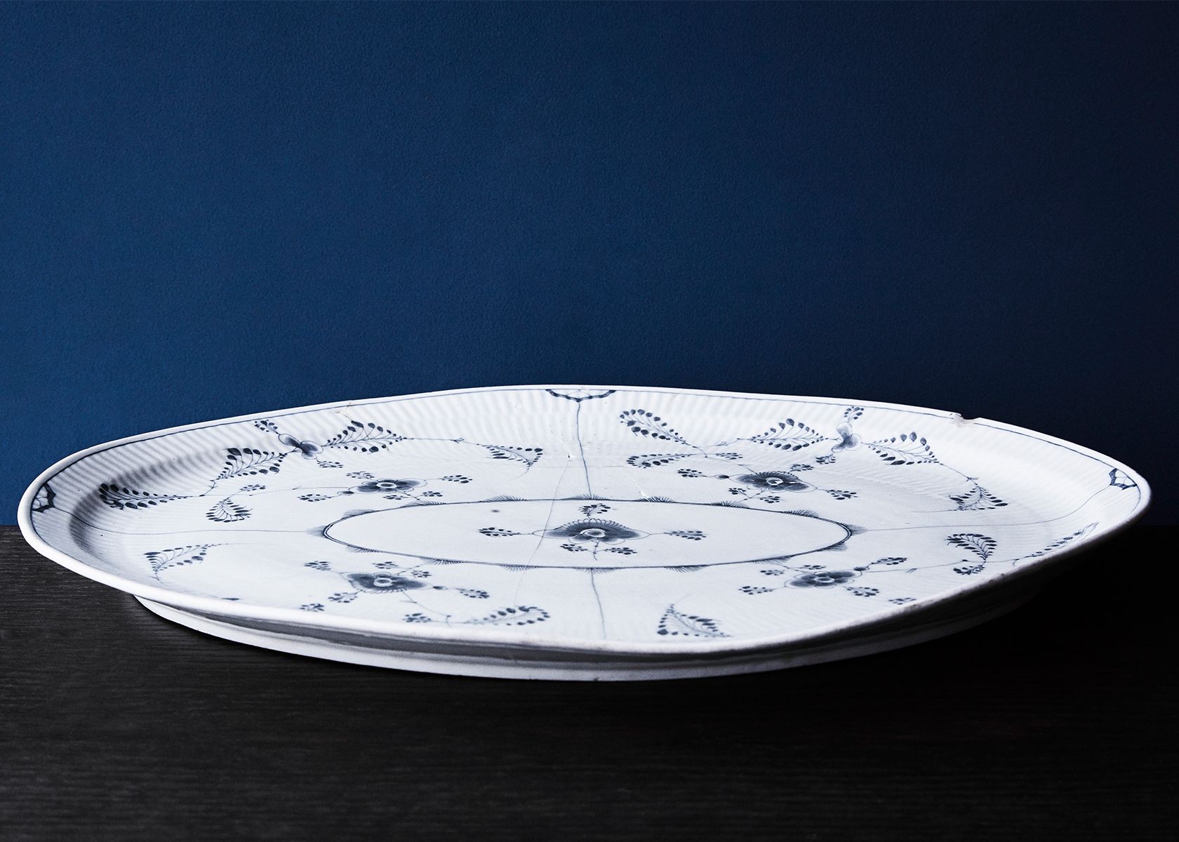 A dish from the very beginning of the Blue Fluted Plain pattern and collection
